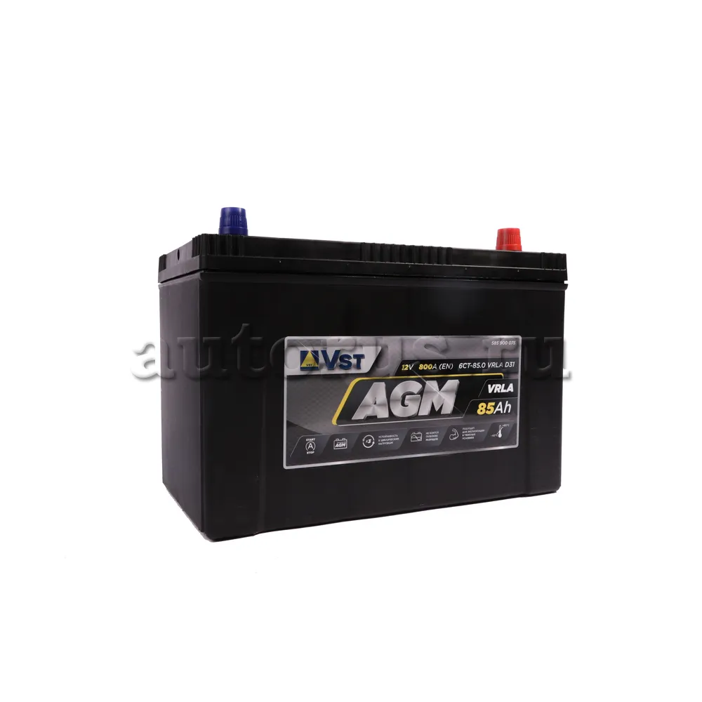 Аккумулятор ST ASIA AGM Stop&Go 85 Ач Обратная R+ 305x171x222 EN800 А