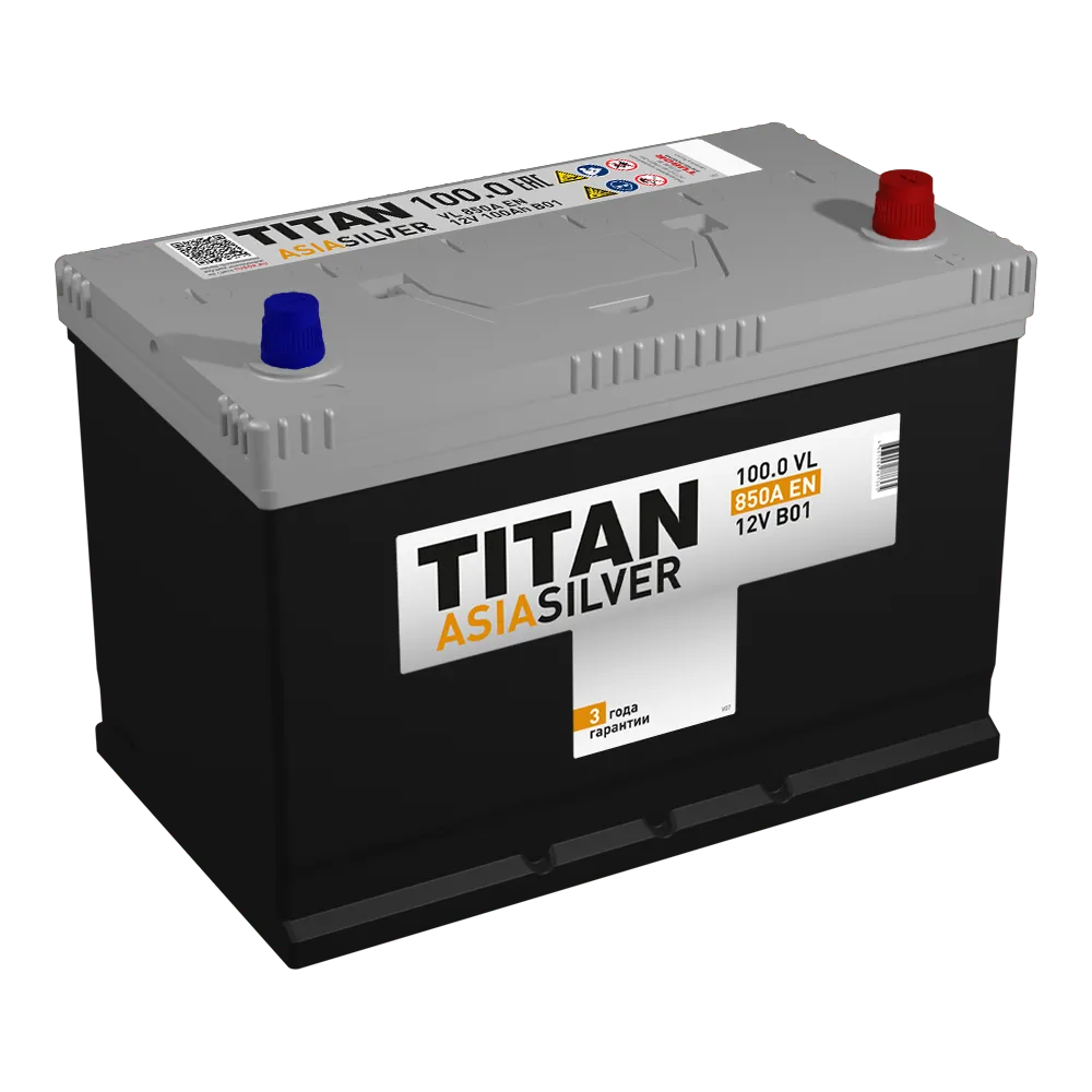 Аккумулятор TITAN ASIASILER 100 Ач Обратная R+ 304х175х221 EN850 A