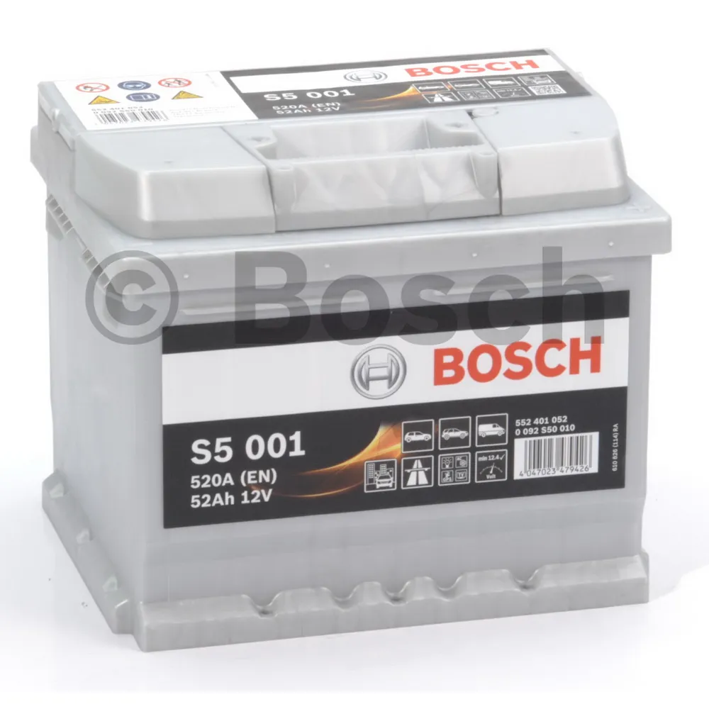 Аккумулятор BOSCH Siler Plus 52 Ач обратная R+ 207x175x175 EN520 А