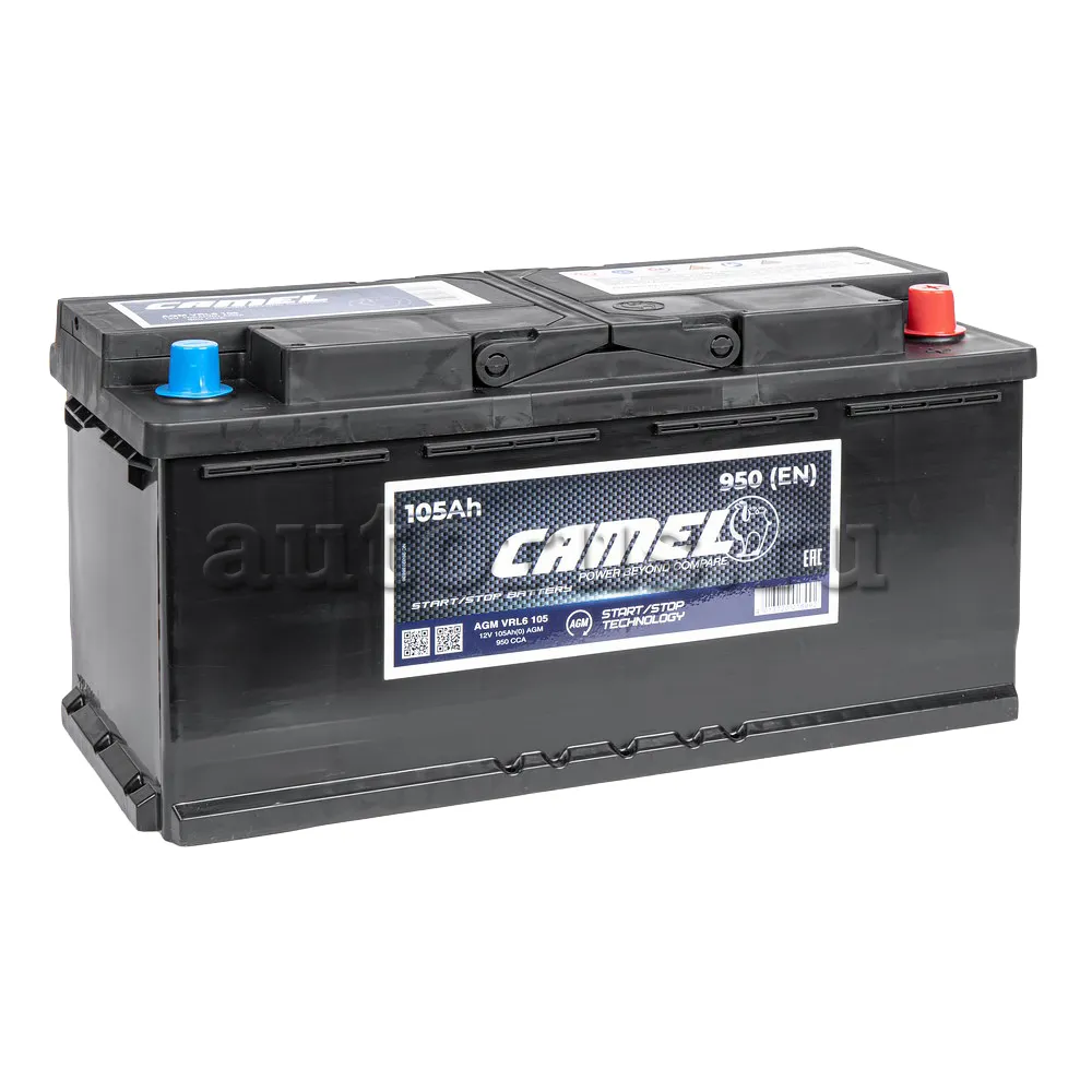 Аккумулятор CAMEL AGM Stop&Go 105 Ач Обратная R+ 394x175x190 EN950 A