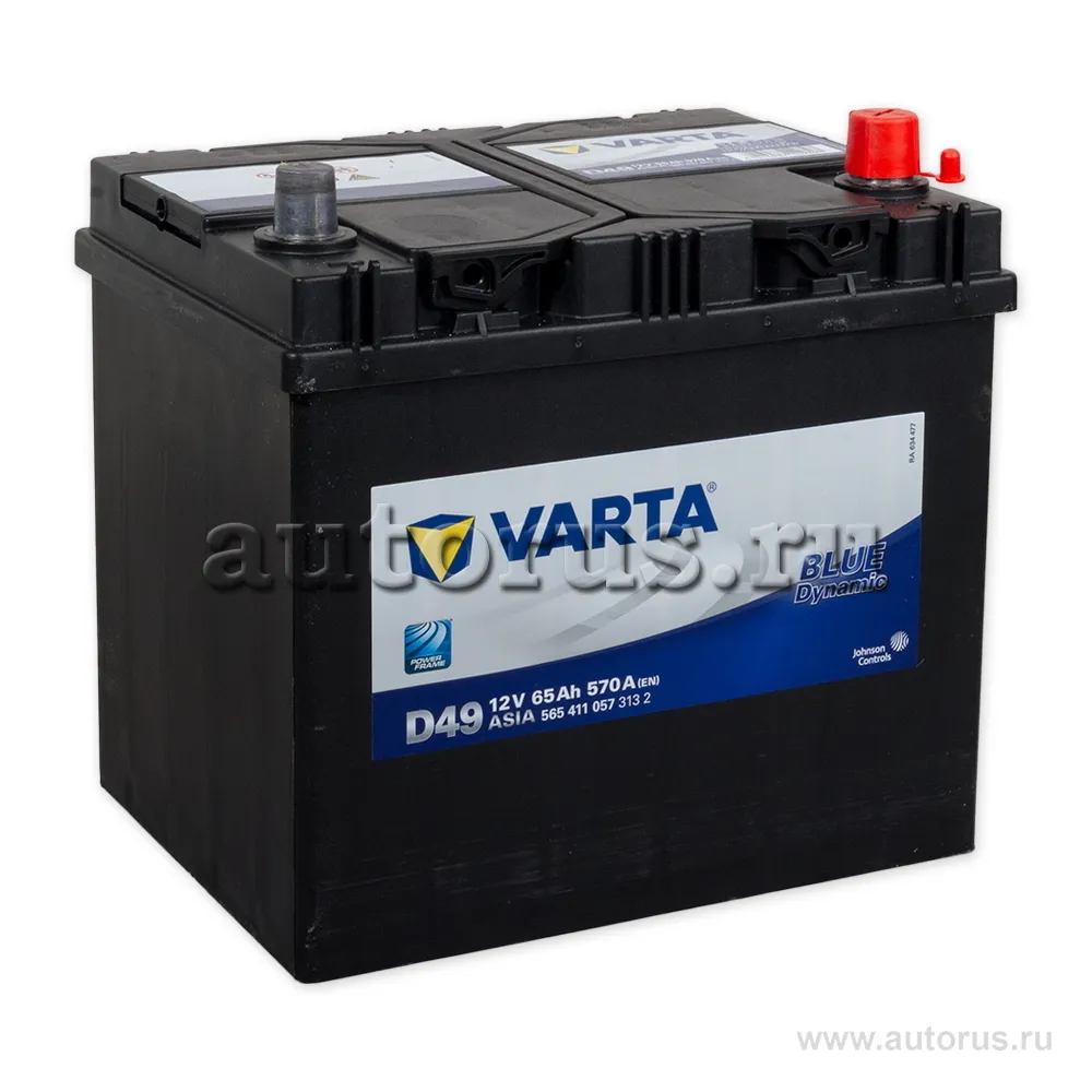 Аккумулятор ARTA Blue Dynamic 65 Ач обратная R+ D49 225x173x232 EN570 А