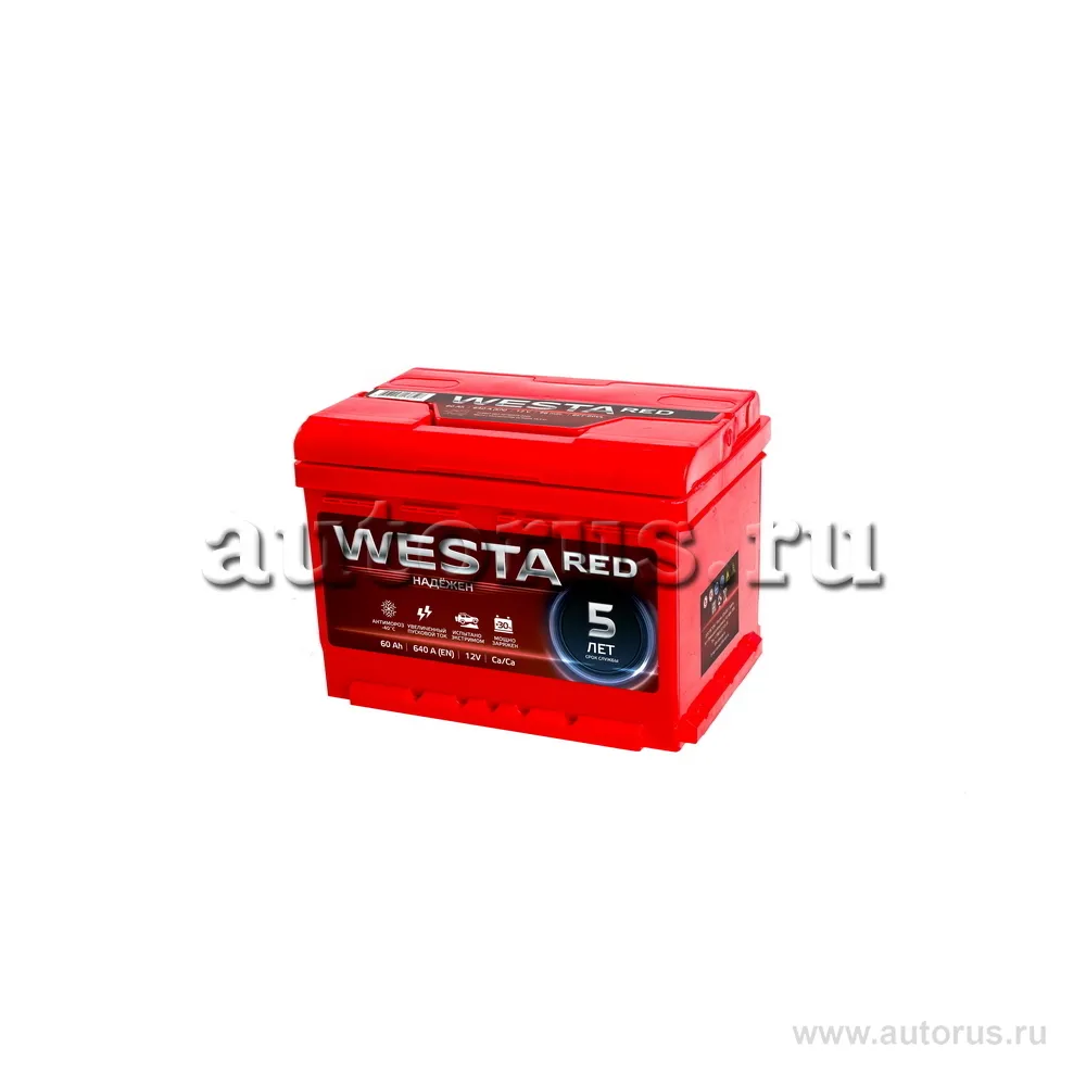 Аккумулятор WESTA RED 60 Ач Обратная 242x175x175 EN640 А