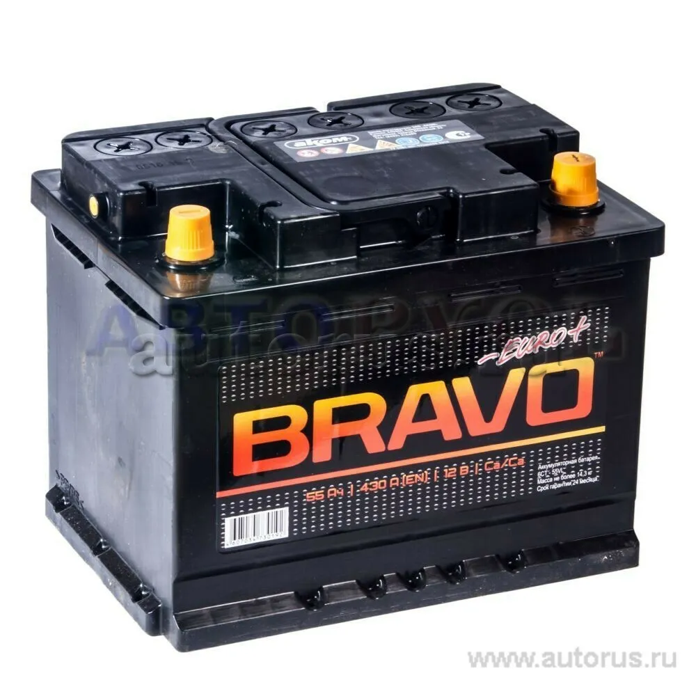 Аккумулятор AKOM BRAO 55 Ач обратная R+ EN 430A, 242x175x190 6CT-55.0 BRAO