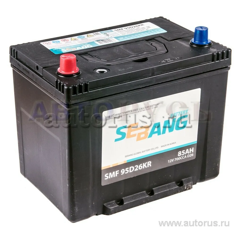 Аккумулятор SEBANG SMF 85 Ач прямая L+ 260x175x225 EN700 А