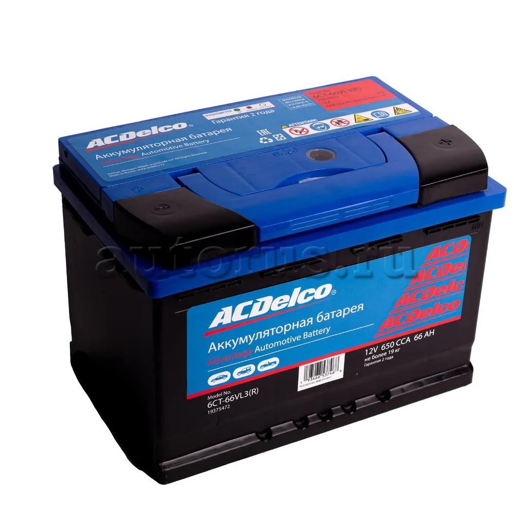 Аккумулятор ACDelco Adantage 66 Ач обратный R+ 278x175x190 L3 EN 600 А