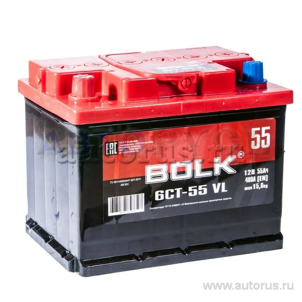 Аккумулятор BOLK Standart 55 Ач прямой L+ 242x175x190 L2 EN 450 А