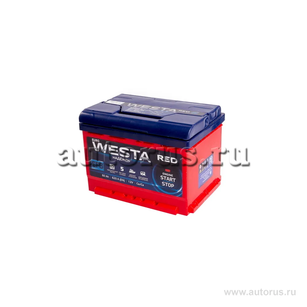 Аккумулятор WESTA RED EFB 60 Ач Обратная 242x175x175 EN640 А