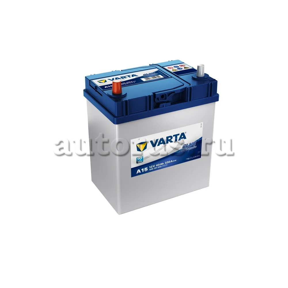 Аккумулятор VARTA Blue Dynamic 40 Ач прямая L+ A15 187x127x227 EN330 А