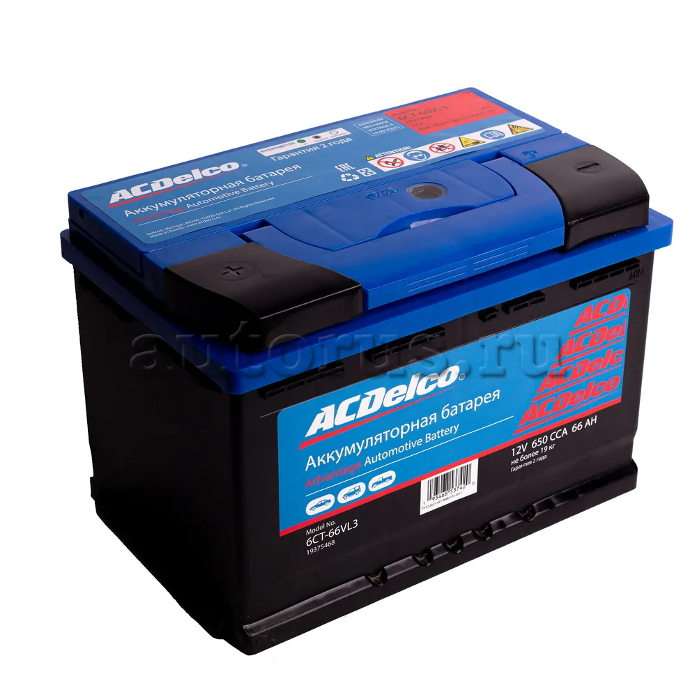 Аккумулятор ACDelco 66 Ач прямая L+ 278x175x190 EN600 А