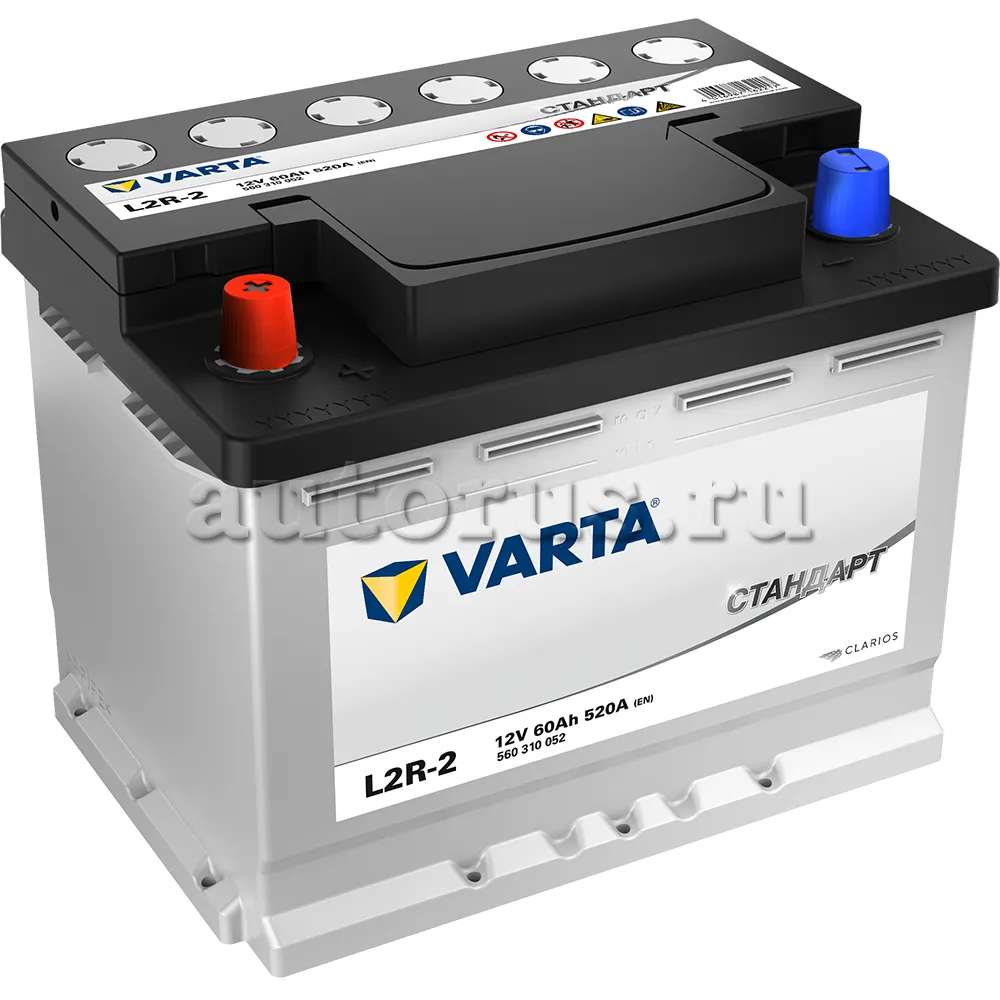 Аккумулятор VARTA СТАНДАРТ 60 Ач Прямая 242x175x190 EN520 А