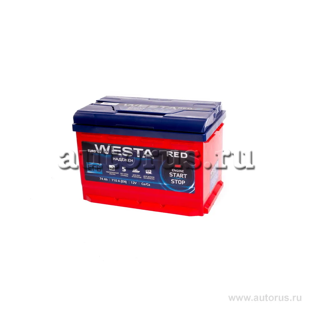 Аккумулятор WESTA RED EFB 74 Ач Обратная 276x175x175 EN710 А