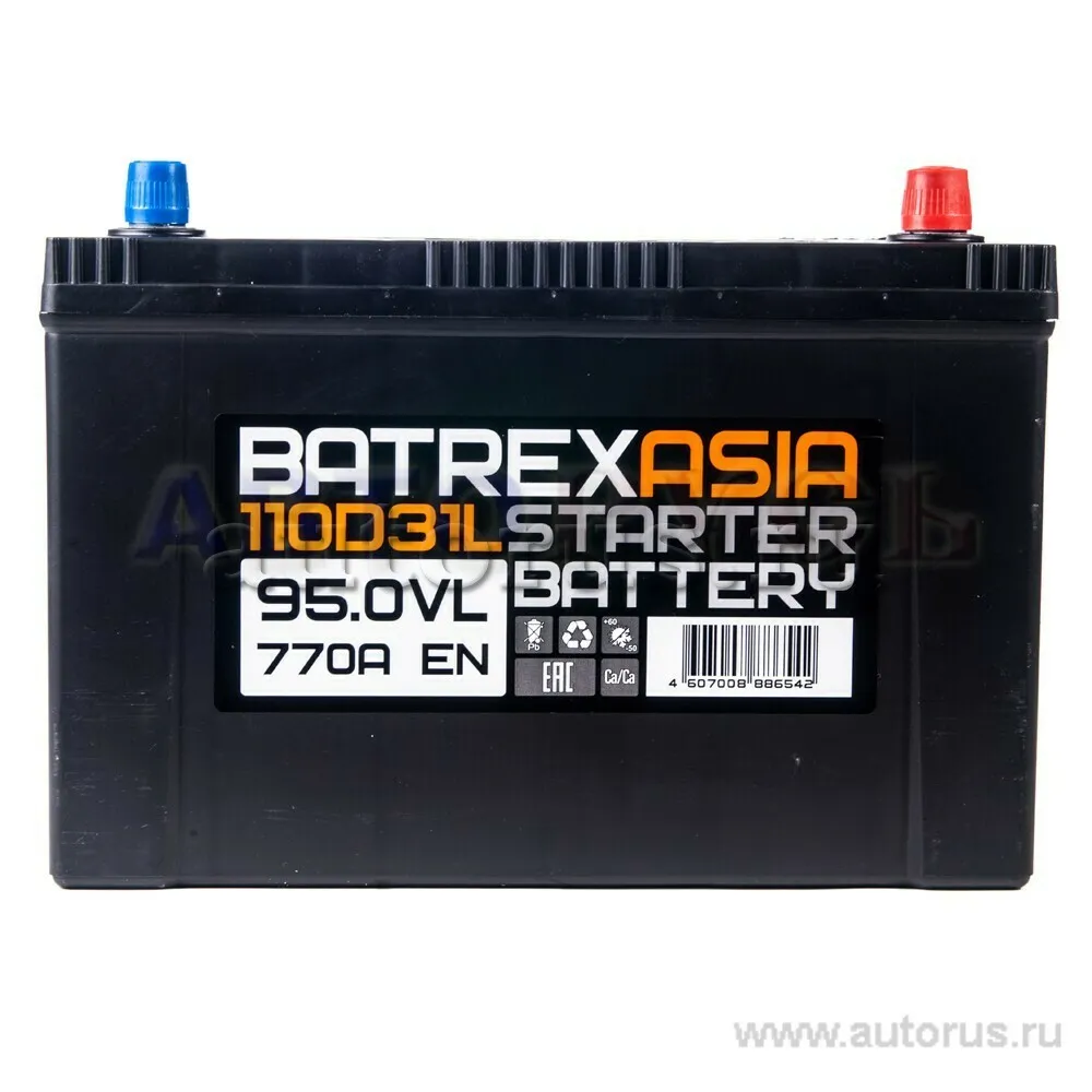 Аккумулятор BATREX ASIA 95 Ач обратная R+ EN 770A, 306x173x221 6CT-95.0 6CT-95.0 LA