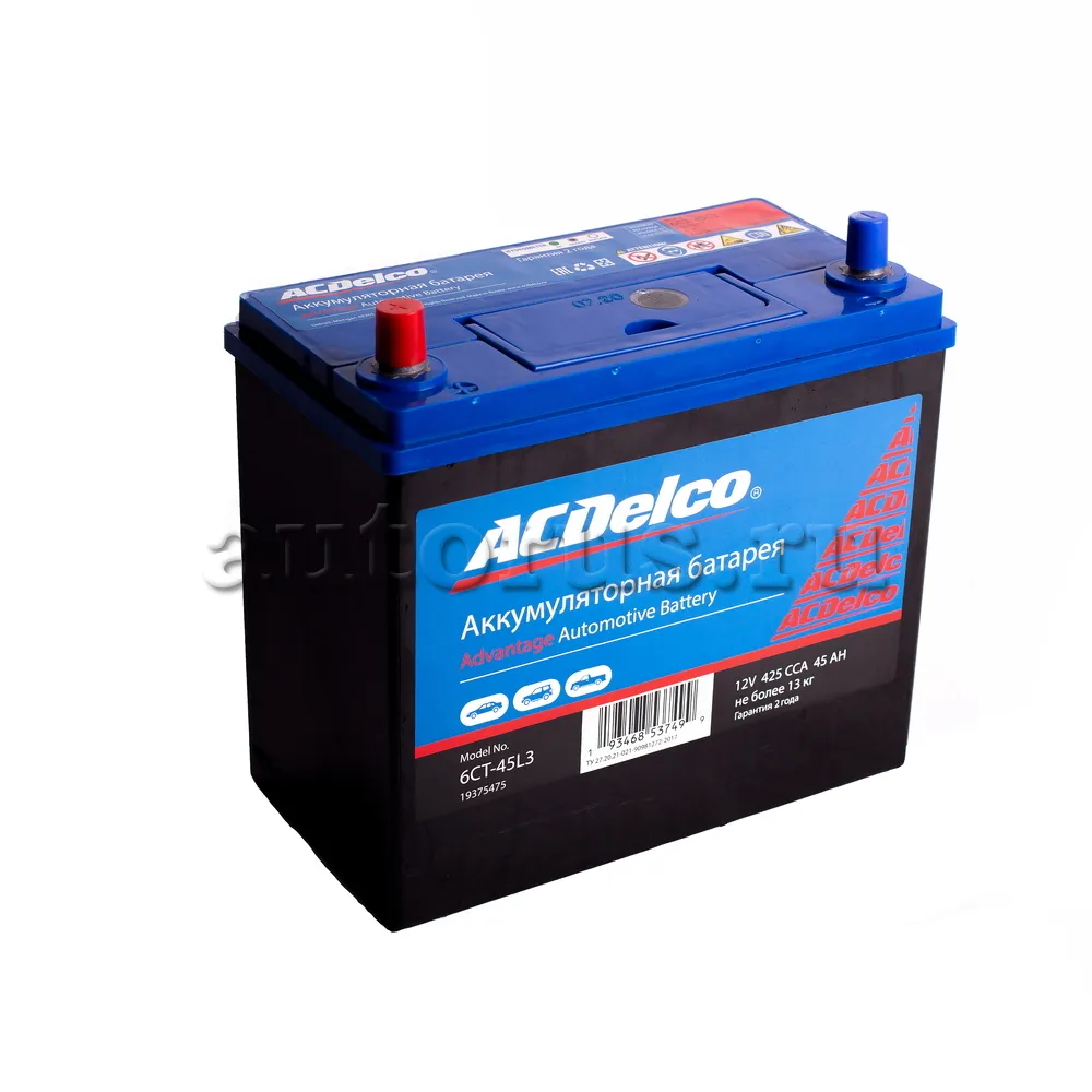 Аккумулятор ACDelco ASIA 45 Ач прямой L+ 238x129x225 B24 EN 425 А