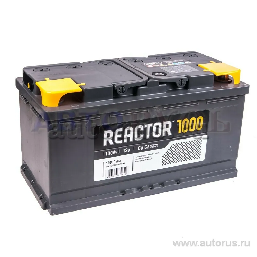 Аккумулятор AKOM REACTOR 100 Ач прямая L+ EN 1 000A, 353x175x190 6CT-100.1 REACTOR