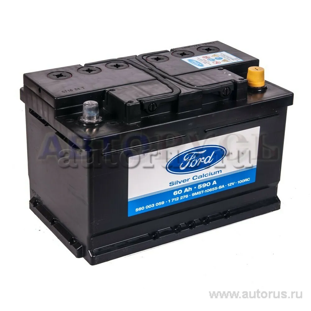 Аккумулятор FORD Standart 60 Ач обратная R+ 278x175x175 EN590 А