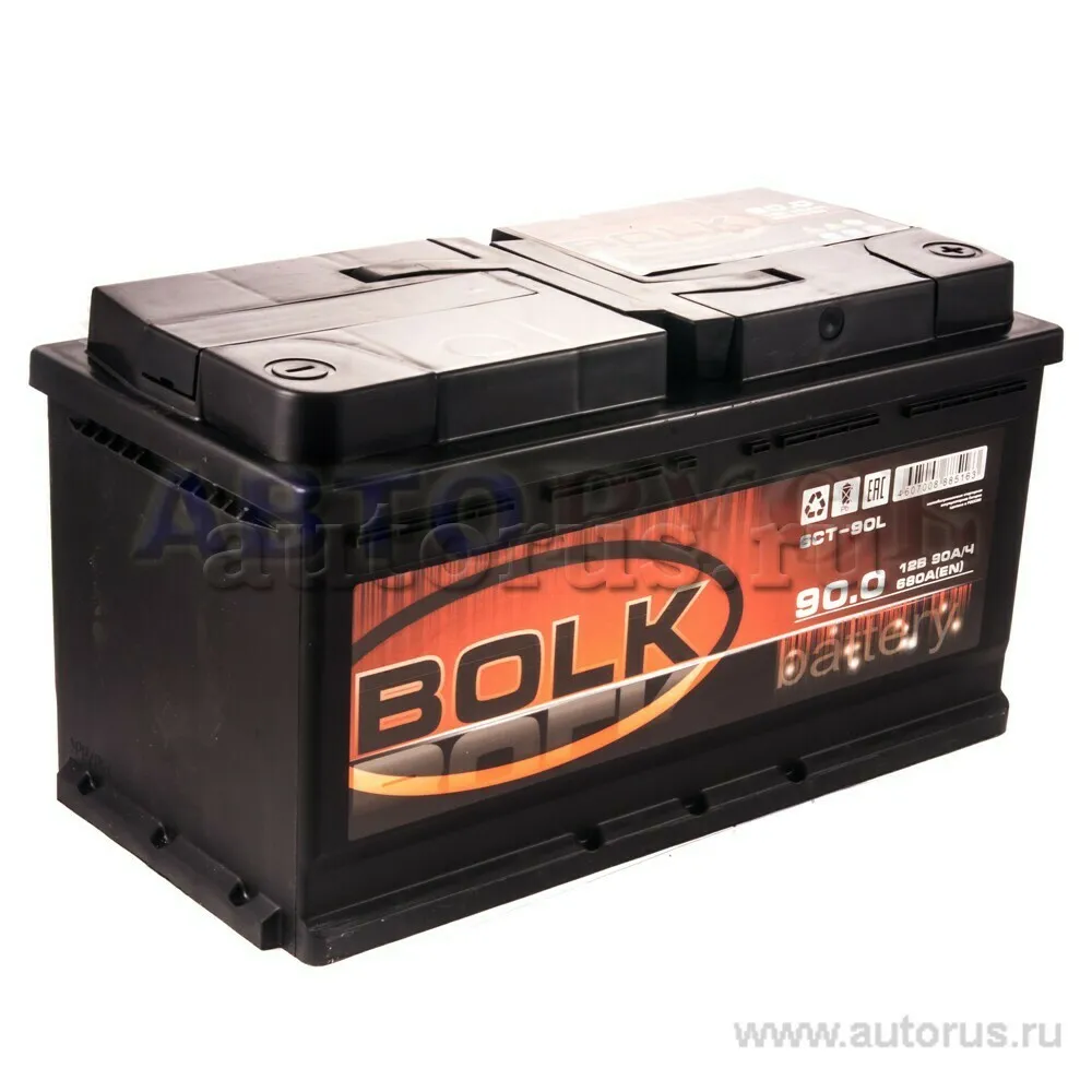 Аккумулятор BOLK BLACK 90 Ач обратный R+ 353x175x190 L5 EN 680 А