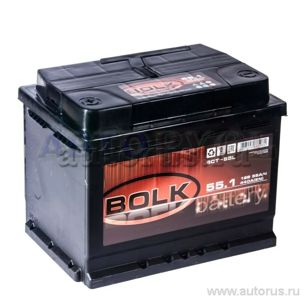 Аккумулятор BOLK BLACK 55 Ач прямой L+ 242x175x190 L2 EN 440 А