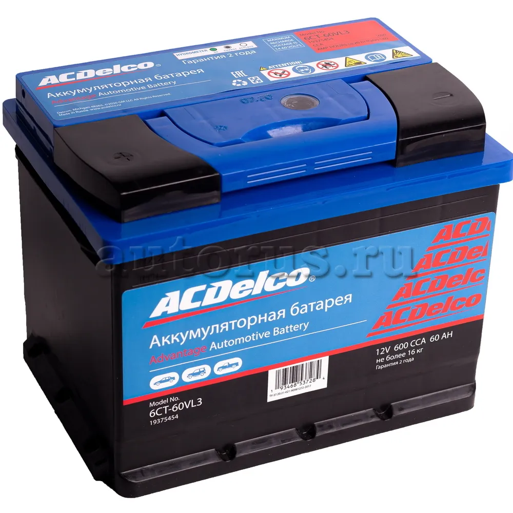 Аккумулятор ACDelco 60 Ач прямая L+ 242x175x190 EN570 А