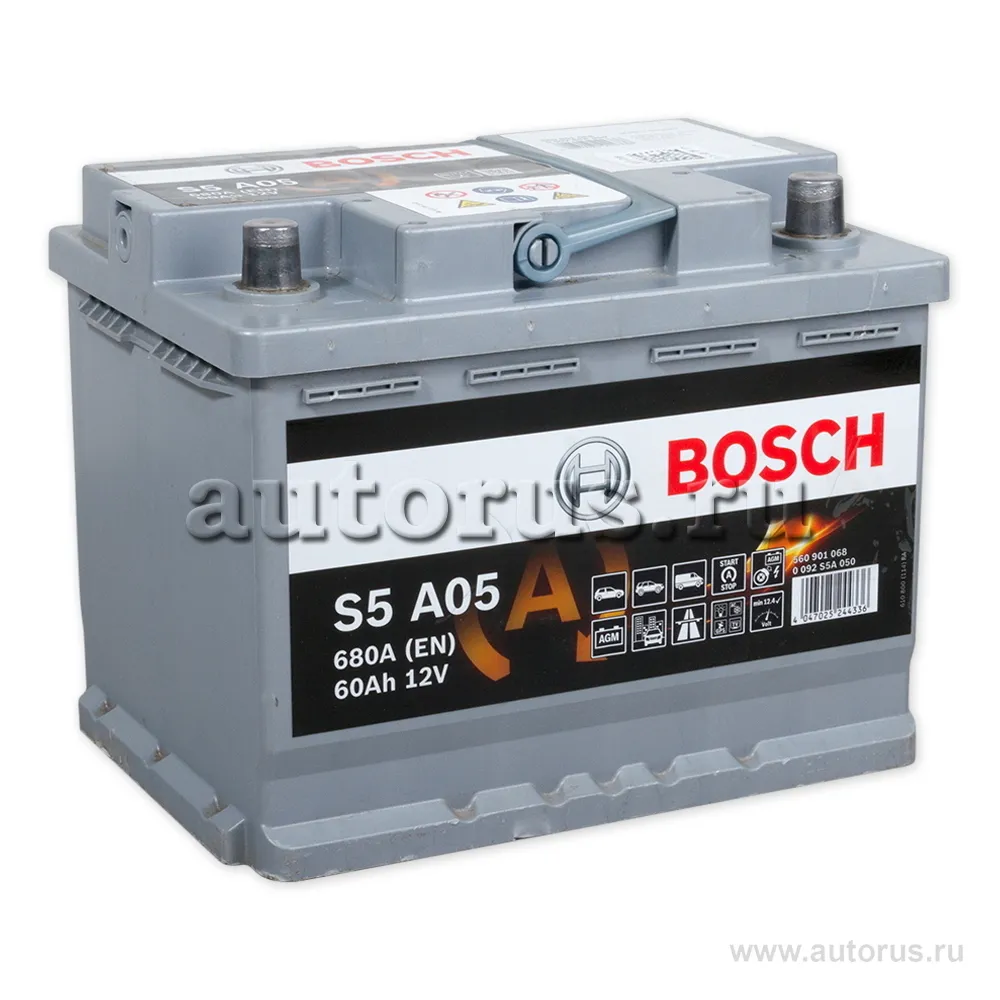 Аккумулятор BOSCH Start-stop AGM 60 Ач обратная R+ 242x175x190 EN680 А