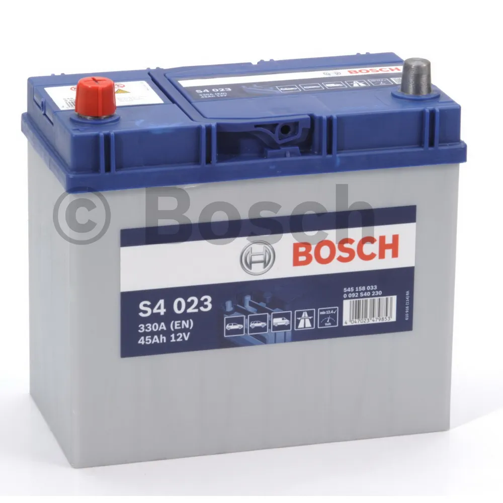 Аккумулятор BOSCH Silver JIS 45 Ач прямая L+ 238x129x227 EN330 А