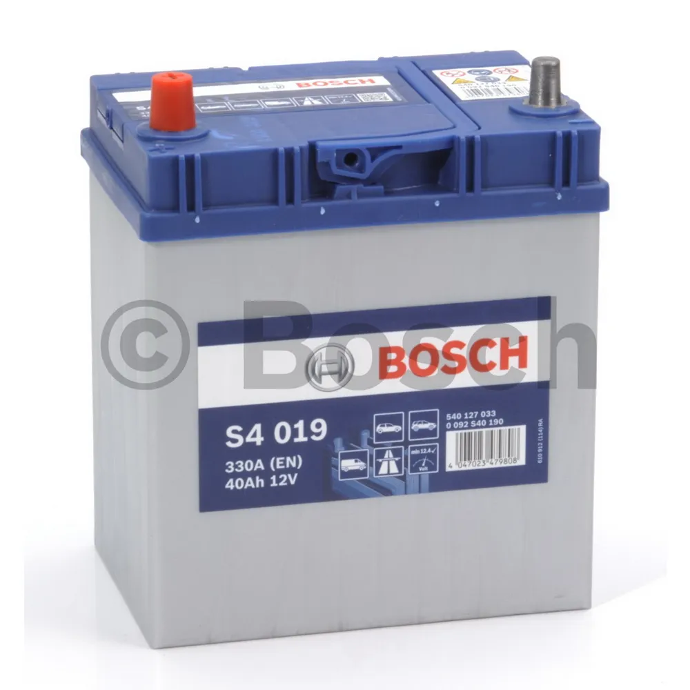 Аккумулятор BOSCH Siler JIS 40 Ач прямая L+ 187x127x227 EN330 А