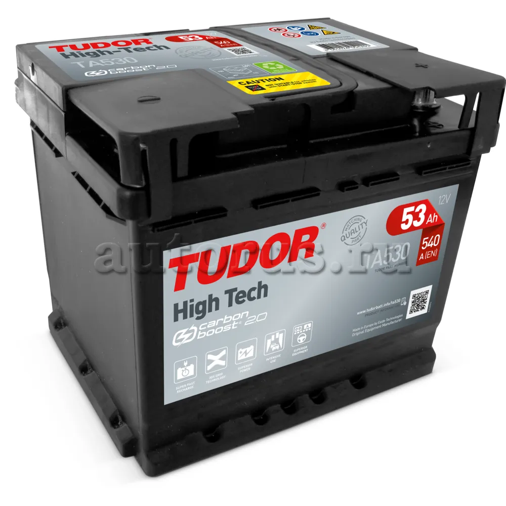 Аккумулятор TUDOR High-Tech 53 Ач обратная R+ 207x175x190 EN540 А