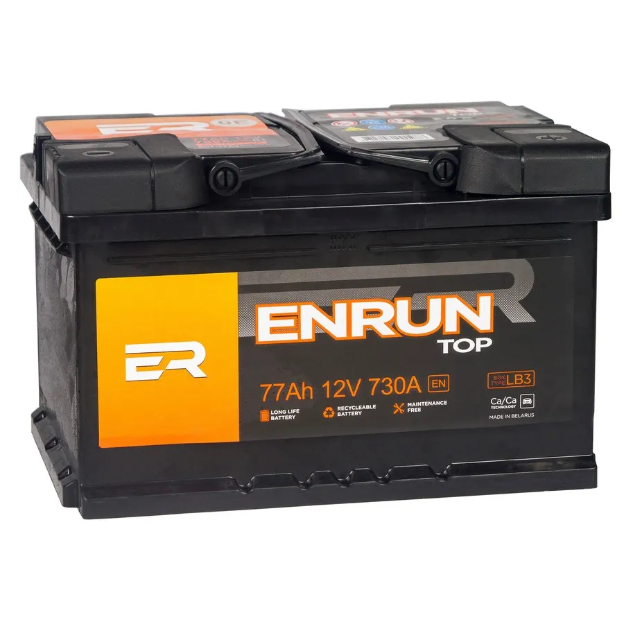 Аккумулятор ENRUN TOP 77 Ач Обратная R+ 278х175х175 EN730 А