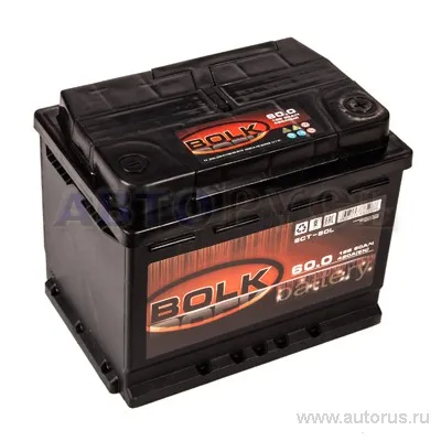 Аккумулятор BOLK BLACK 60 Ач обратный R+ 242x175x190 L2 EN 480 А