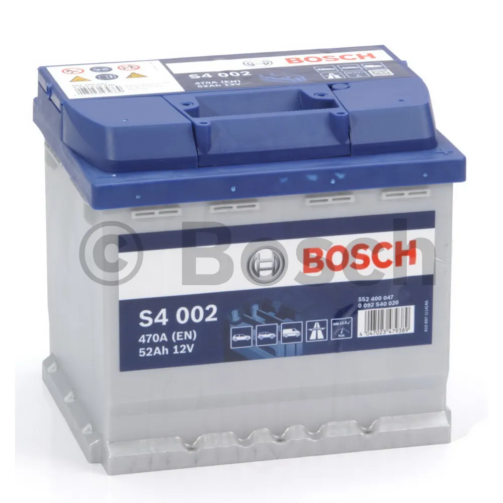 Аккумулятор BOSCH Siler 52 Ач обратная R+ 207x175x190 EN470 А