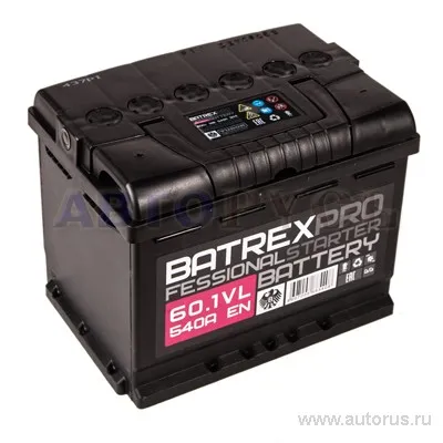 Аккумулятор BATREX STANDART 60 Ач прямая L+ EN 540A, 242x175x190 6СТ-60.1 6CT-60.1 L