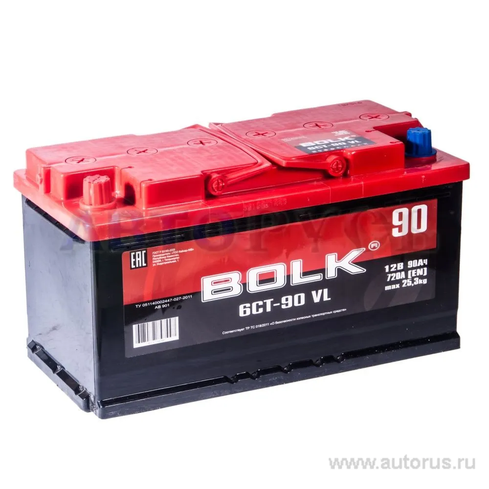 Аккумулятор BOLK Standart 90 Ач прямой L+ 353x175x190 L5 EN 720 А