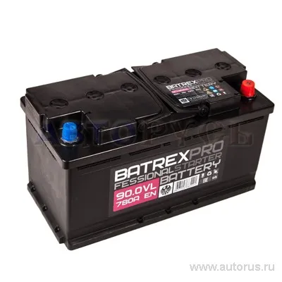 Аккумулятор BATREX STANDART 90 Ач обратная R+ EN 780A, 353x175x190 6СТ-90.0 6CT-90.0 L