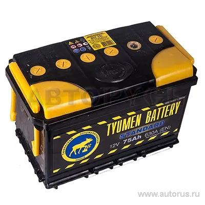 Аккумулятор TYUMEN BATTERY STANDARD 75 Ач обратная R+ 306x175x190 EN630 А