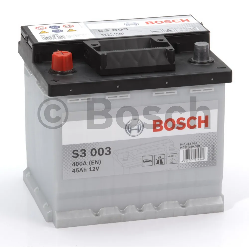 Аккумулятор BOSCH Siler 45 Ач прямая L+ 207x175x190 EN400 А