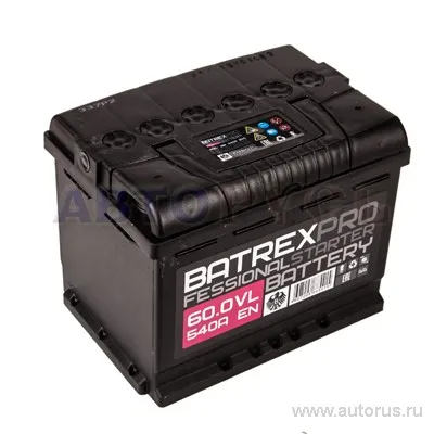 Аккумулятор BATREX STANDART 60 Ач обратная R+ EN 540A, 242x175x190 6СТ-60.0 6CT-60.0 L