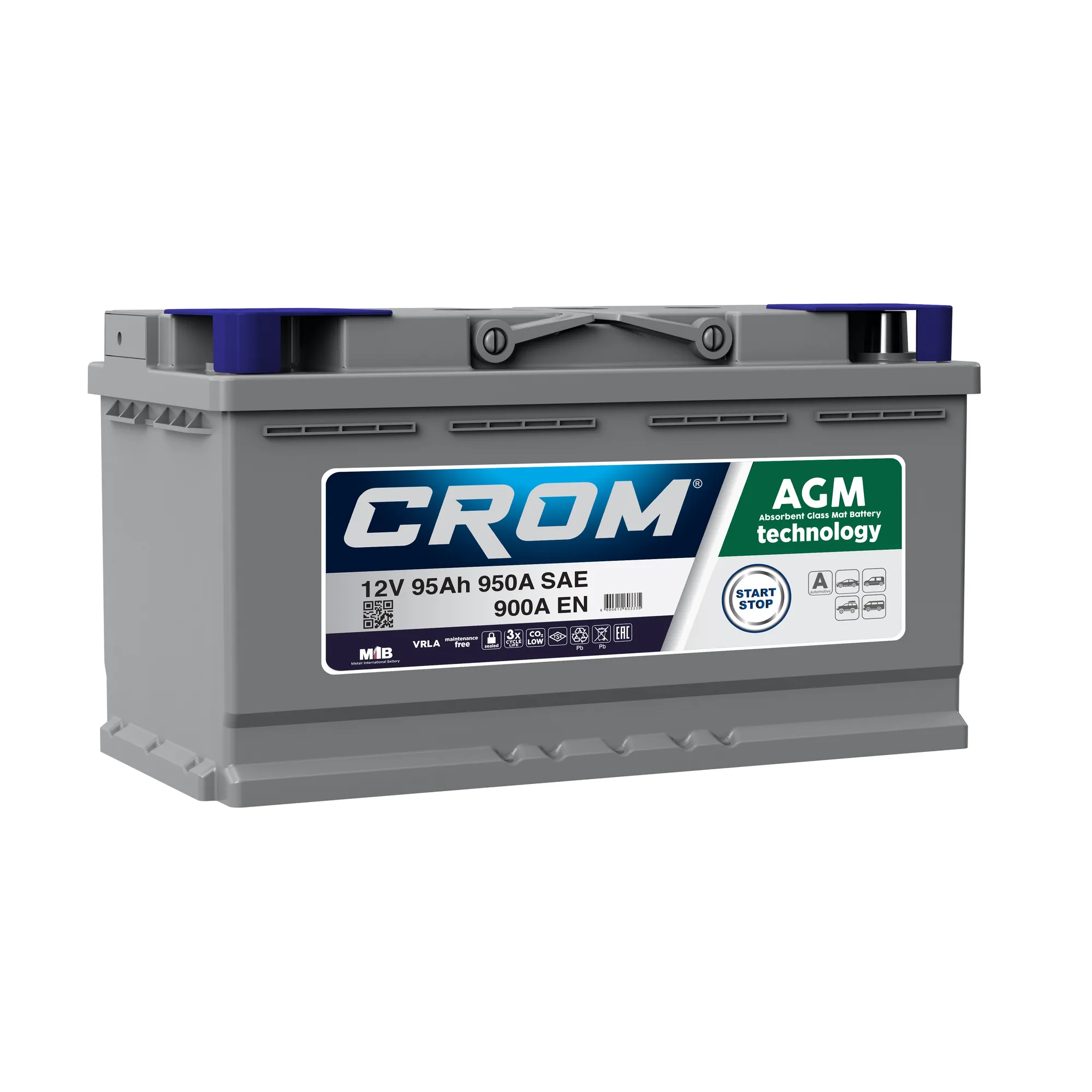 Аккумулятор CROM AGM 95 Ач Обратная 353x175x190 EN900 А