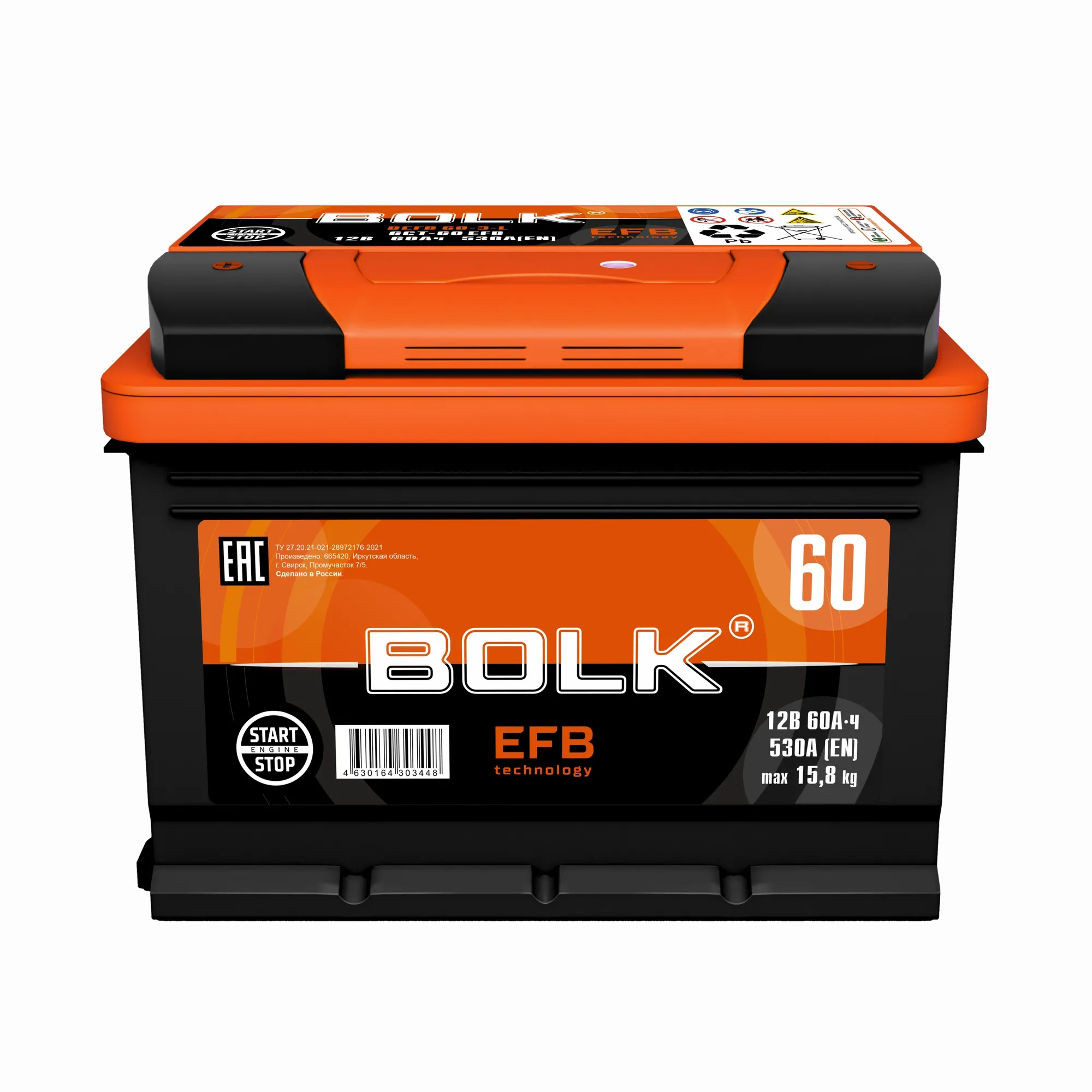 Аккумулятор BOLK EFB Stop&Go 60 Ач прямой L+ 242x175x190 L2 EN 530 А