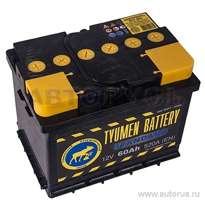 Аккумулятор TYUMEN BATTERY STANDARD 60 Ач обратная R+ 242x175x190 EN520 А