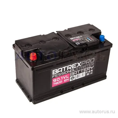 Аккумулятор BATREX STANDART 90 Ач прямая L+ EN 780A, 353x175x190 6СТ-90.1 6CT-90.1 L