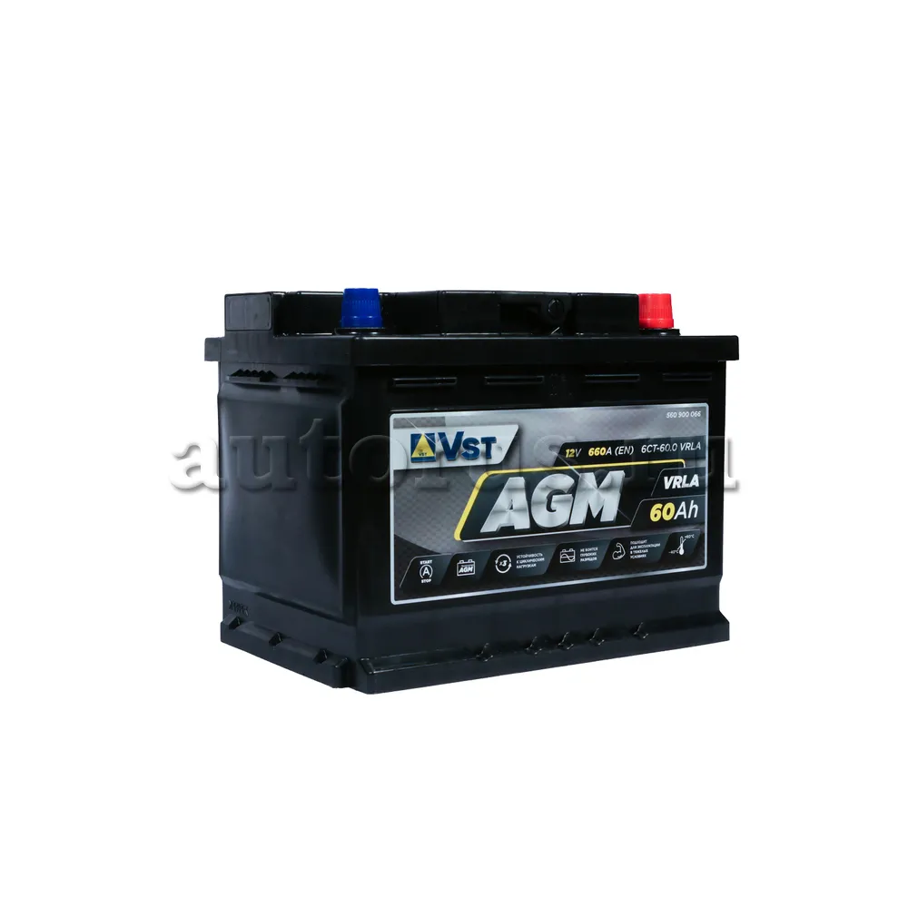 Аккумулятор ST AGM Stop&Go 60 Ач Обратная R+ 242x175x190 EN660 А