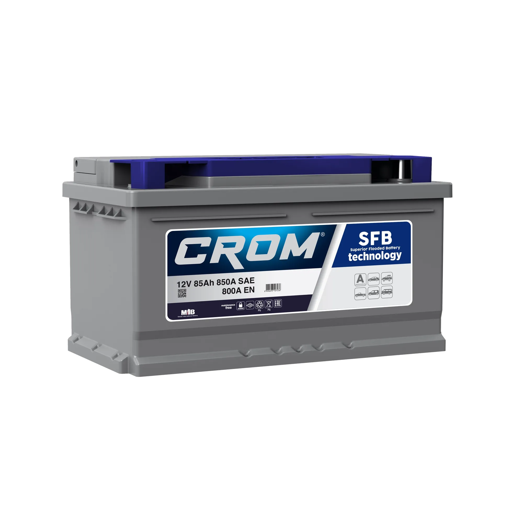 Аккумулятор CROM 85 Ач Обратная 315x175x190 EN800 А