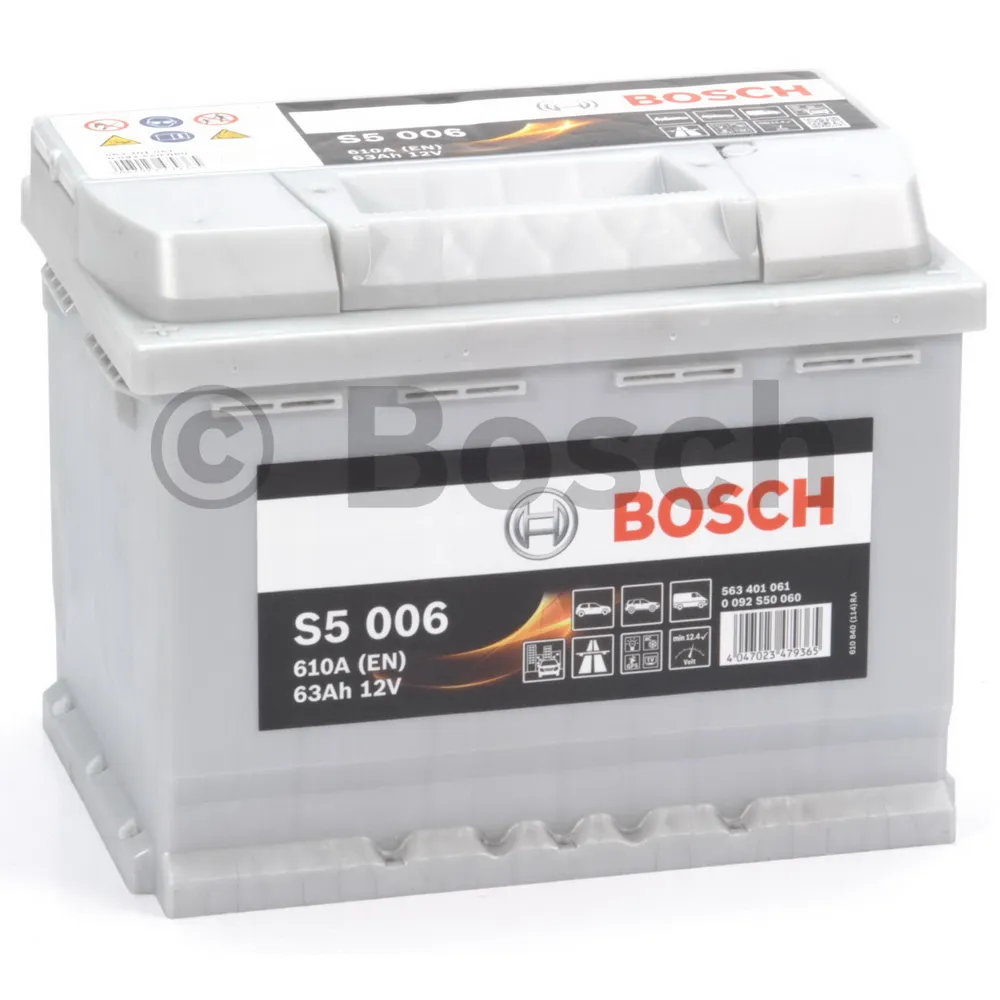 Аккумулятор BOSCH Siler Plus 63 Ач прямая L+ 242x175x190 EN610 А