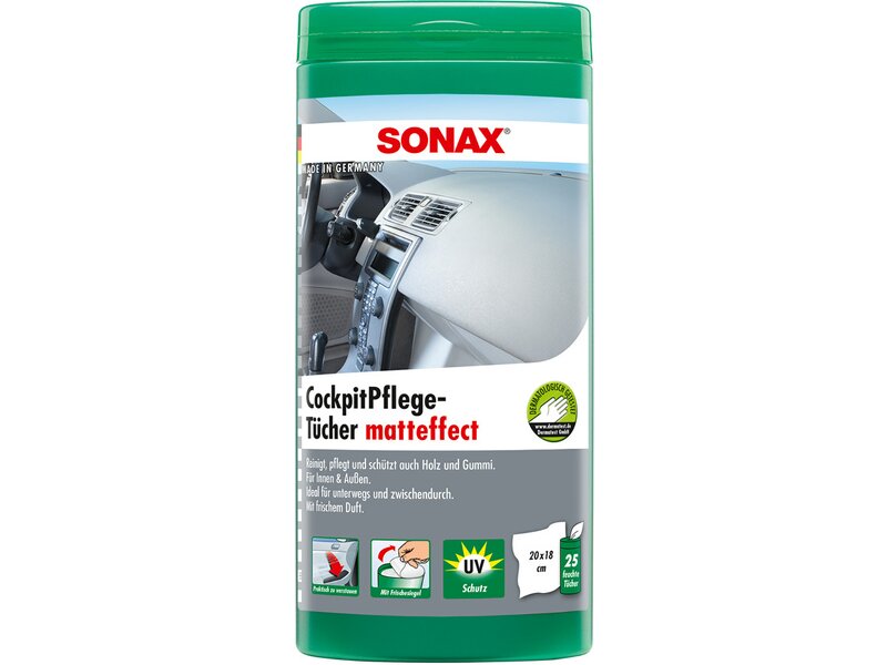 Салфетки из вискозы по уходу за приборной панелью Sonax 25 шт