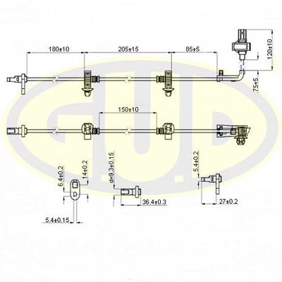 GABS02504 G.U.D. Датчик, частота вращения колеса