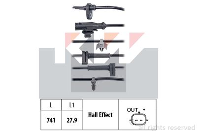460124 KW Датчик, частота вращения колеса