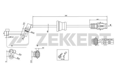 SE6122 ZEKKERT Датчик, частота вращения колеса