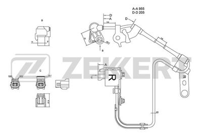 SE6073 ZEKKERT Датчик, частота вращения колеса