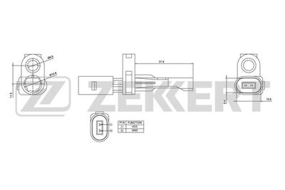 SE6025 ZEKKERT Датчик, частота вращения колеса