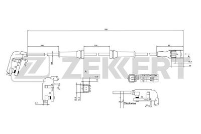 SE6033 ZEKKERT Датчик, частота вращения колеса