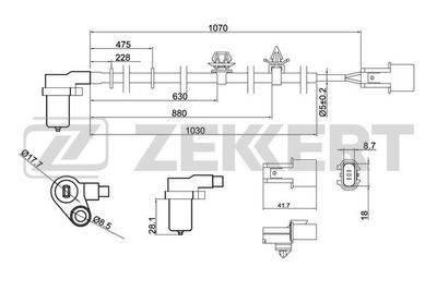 SE6157 ZEKKERT Датчик, частота вращения колеса